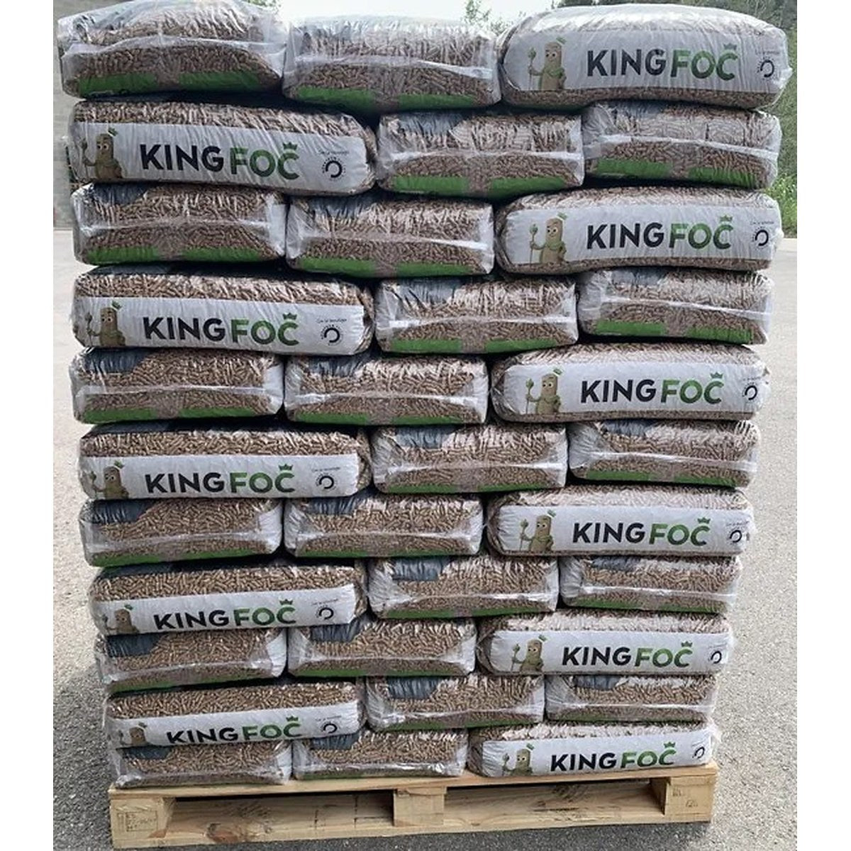 Palet completo de pellets King Foc, 72 sacos de 15 kg